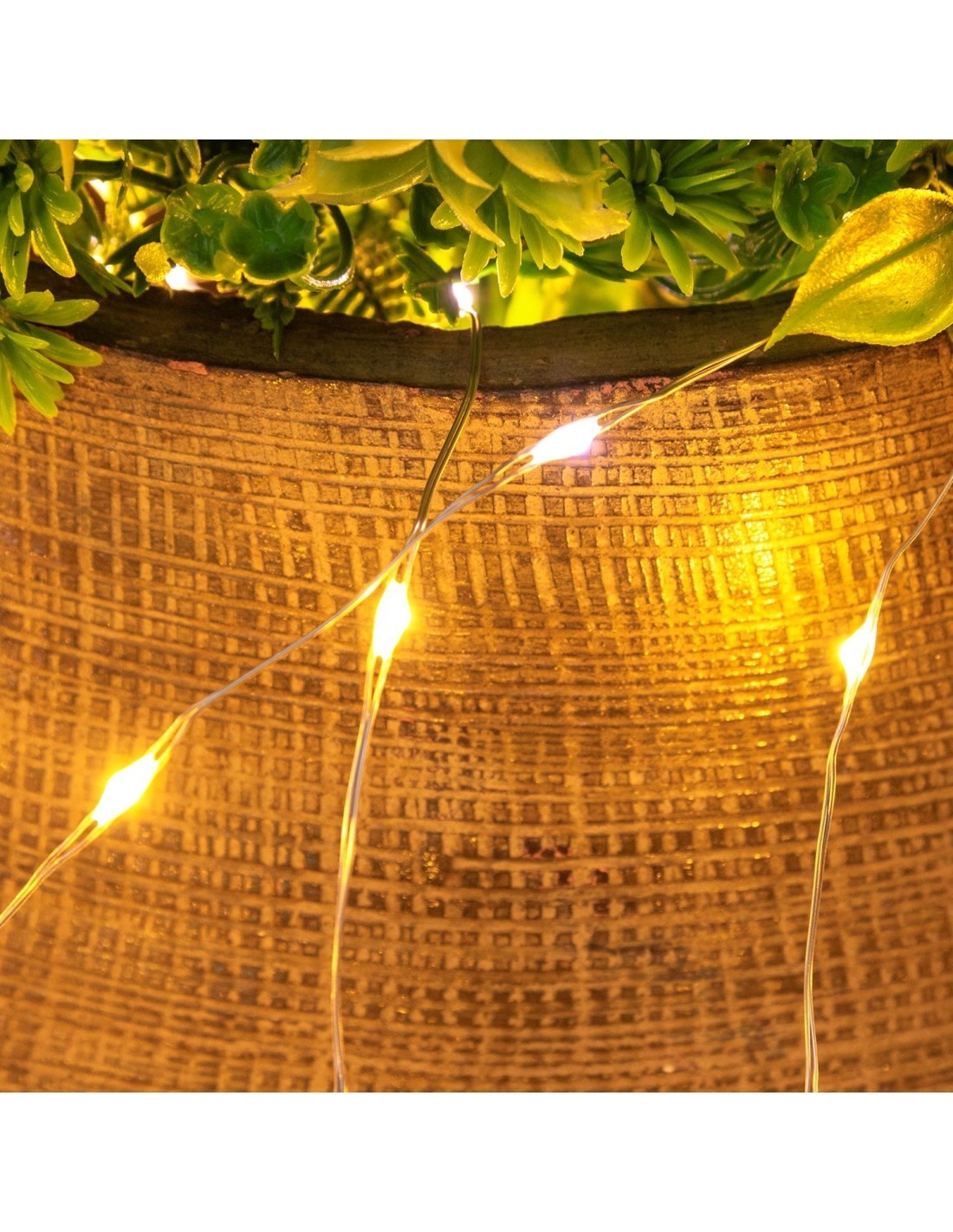 Cascata di Natale 900 MicroLED H300cm, FlashLED Diamond, Bianco Caldo, 15 Stringhe, Cavo Argento, Uso Interno Esterno