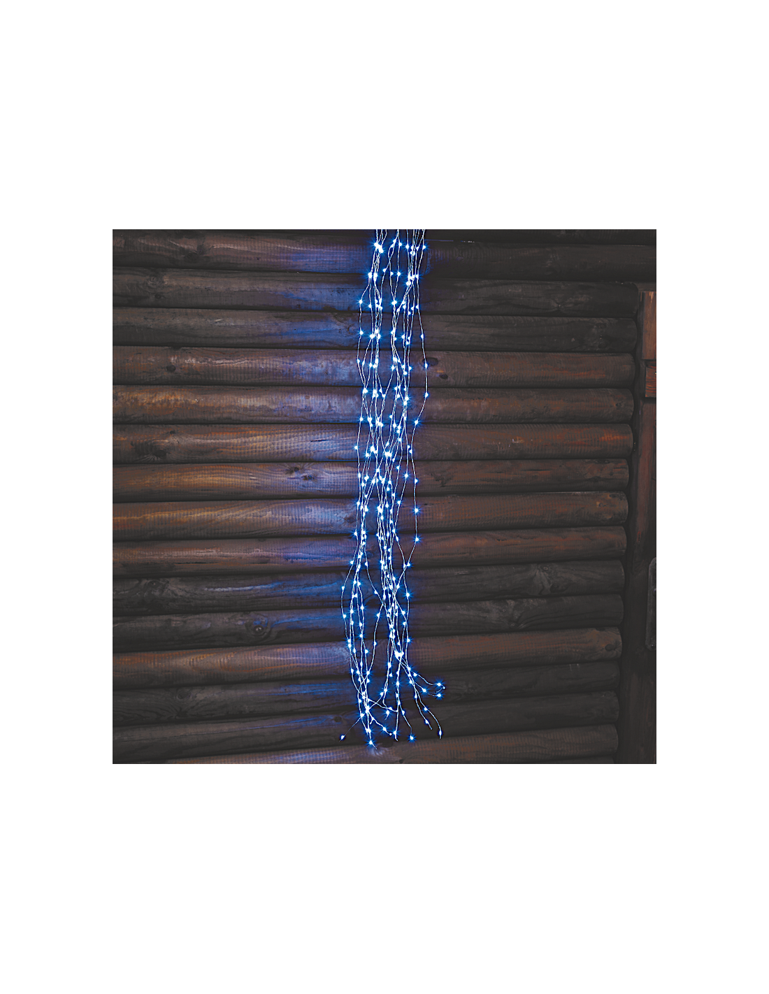 Cascata di Natale 900 MicroLED H300cm, FlashLED Diamond, Luce Bianca, 15 Stringhe, Cavo Argento, Uso Interno Esterno