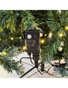Catena di Natale MiniCluster Musicale PIR 20m, 1000 LED Bianco Caldo, Giochi di Luce, Melodie Natalizie, Sensore Movimento