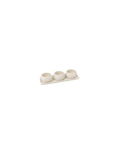 Set aperitivo Nora 4 pezzi in stoneware bianco caldo – Atmosphera