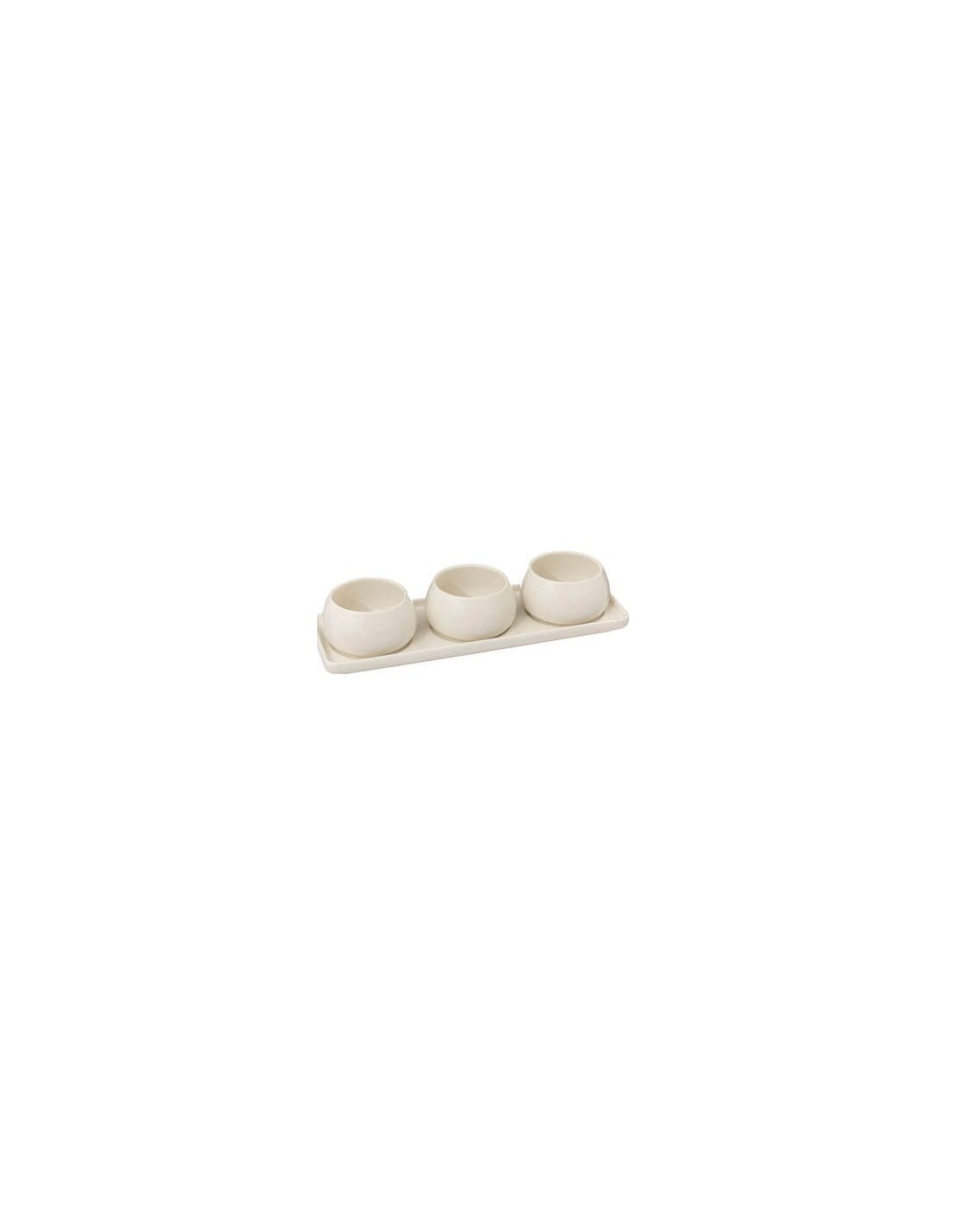 Set aperitivo Nora 4 pezzi in stoneware bianco caldo – Atmosphera