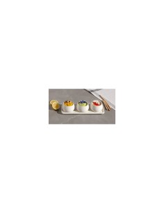 Set aperitivo Nora 4 pezzi in stoneware bianco caldo – Atmosphera