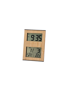 Orologio sveglia digitale LCD in bamboo/plastica 15 x 31 cm