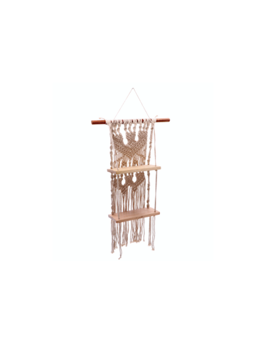 Mensola 109748 – 2 piani in cotone e legno 25 x 13 x 63 cm da appendere