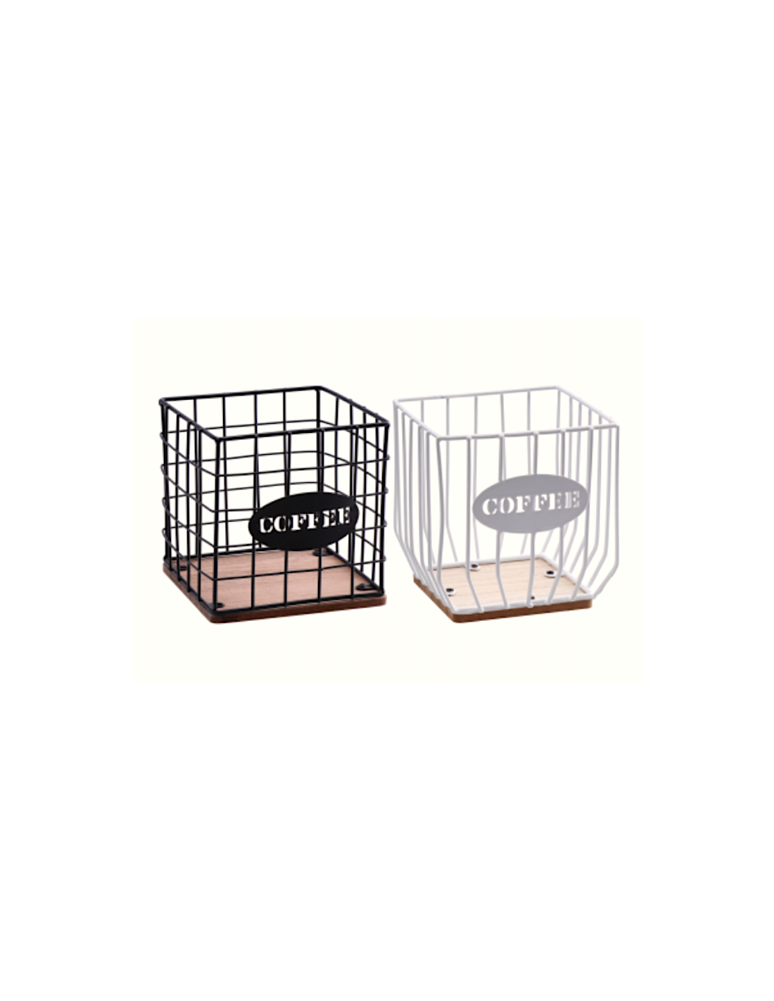 Porta capsule – Ferro e MDF 13 x 13 x 13 cm, 2 colori