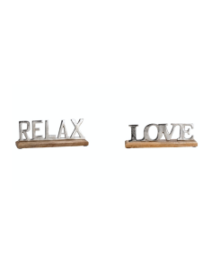Scritta decorativa 80557 – Love/Relax 27 x 10 cm assortita