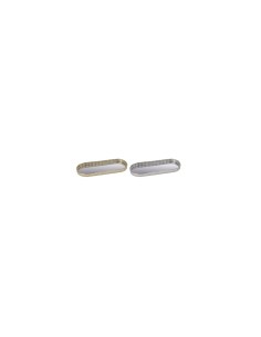 VASSOIO 83601 OVALE METALLO/VETRO 33X12CM COLORI ASSORTITI su TreG ...