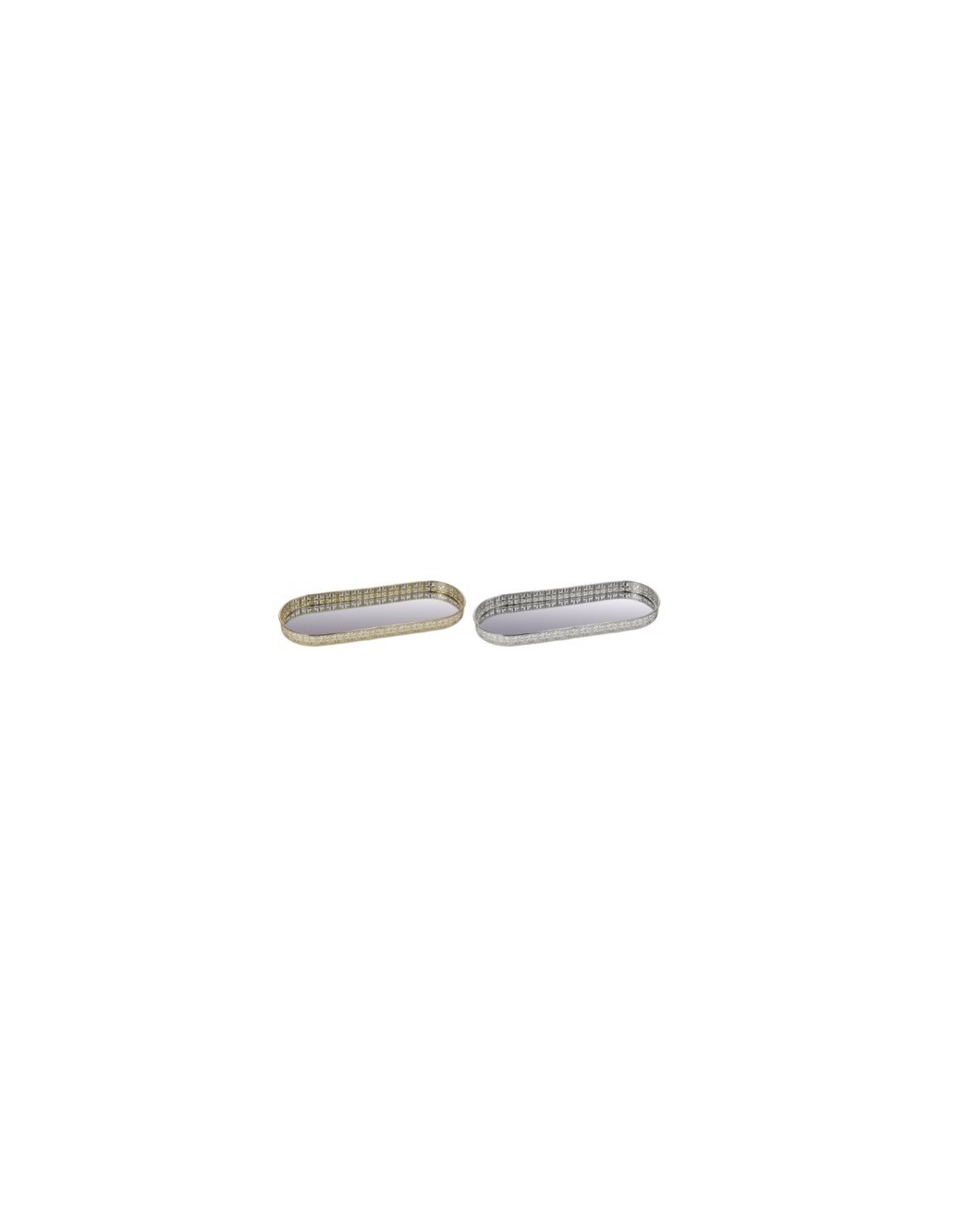VASSOIO 83601 OVALE METALLO/VETRO 33X12CM COLORI ASSORTITI su TreG ...