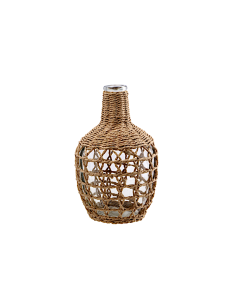 Vaso in vetro e paglia 18x30 cm – Design naturale ed elegante