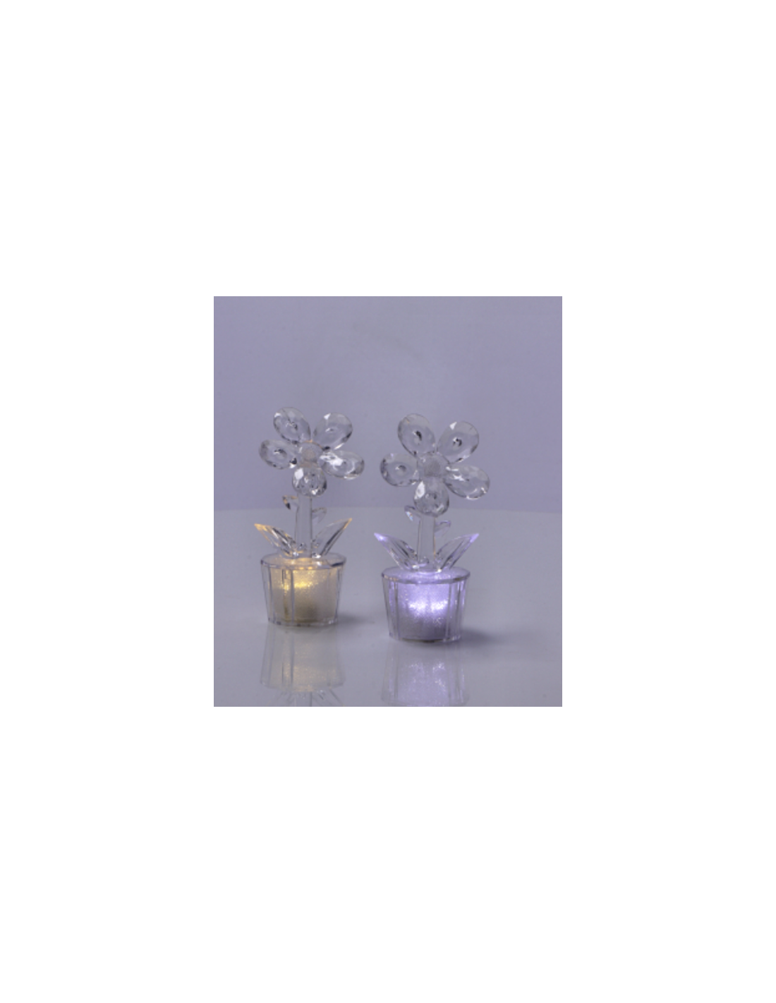 Mini Lampada Fiore da Tavolo Trasparente – Diametro 6 cm, Altezza 12 cm