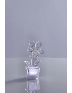 Mini Lampada Fiore da Tavolo Trasparente – Diametro 6 cm, Altezza 12 cm 2