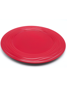 PIATTO PLASTICA 33CM BORDATO ROSSO