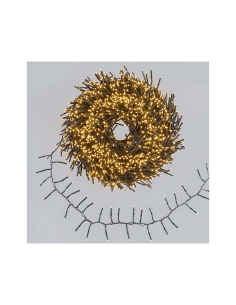 Catena di Natale Festone MiniCluster Plus 50m, 2500 MiniLED Bianco Caldo, Giochi di Luce, Timer 8h, Cavo Verde