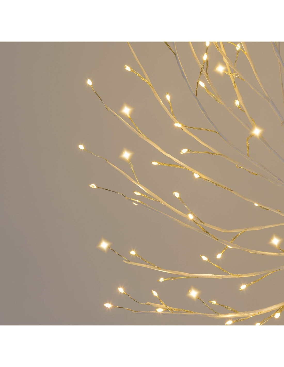 Corona di Natale Tiglio Bianco ø60cm, 260 MicroLED Bianco Caldo, FlashLED Diamond, Appendibile o da Appoggio