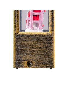 Lanterna di Natale Arc Brunita Glitter LED H24cm, LED Bianco Caldo, Musica Natalizia, Batteria o Trasformatore