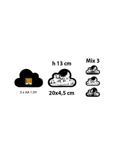 Decorazione di Natale Papercut Silhouette Nuvola 20cm, Mix3 Modelli, LED Bianco Caldo e Blu, Timer 6h, Batteria ASSORTITO 2