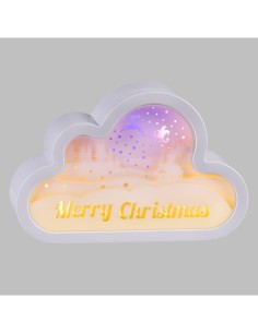 Decorazione di Natale Papercut Silhouette Nuvola 20cm, Mix3 Modelli, LED Bianco Caldo e Blu, Timer 6h, Batteria ASSORTITO