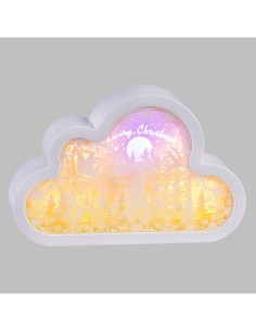 Decorazione di Natale Papercut Silhouette Nuvola 20cm, Mix3 Modelli, LED Bianco Caldo e Blu, Timer 6h, Batteria ASSORTITO