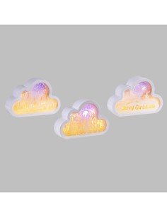 Decorazione di Natale Papercut Silhouette Nuvola 20cm, Mix3 Modelli, LED Bianco Caldo e Blu, Timer 6h, Batteria ASSORTITO