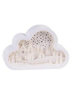 Decorazione di Natale Papercut Silhouette Nuvola 20cm, Mix3 Modelli, LED Bianco Caldo e Blu, Timer 6h, Batteria ASSORTITO