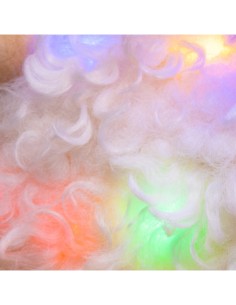 Pecorenna di Natale H23cm, 32 MicroLED Dual Color Bianco Caldo e Multi, 8 Giochi di Luce, Timer 6h, Legno Naturale