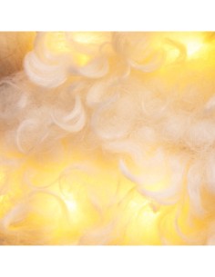 Pecorenna di Natale H23cm, 32 MicroLED Dual Color Bianco Caldo e Multi, 8 Giochi di Luce, Timer 6h, Legno Naturale