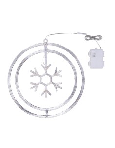 Decorazione di Natale ø32cm PGS Crystal, Mix3 Soggetti Stella Fiocco Albero, MicroLED Bianco Caldo, Timer 8h, Batteria ASSORTITO