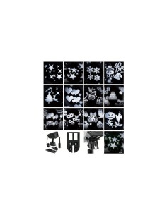 Proiettore Garden LED Oscar, 12 Soggetti Intercambiabili, Effetto Rotante, 4x3W LED Bianco, Esterno, Ø12m a 15m