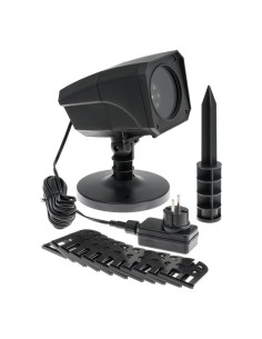 Proiettore Garden LED Oscar, 12 Soggetti Intercambiabili, Effetto Rotante, 4x3W LED Bianco, Esterno, Ø12m a 15m