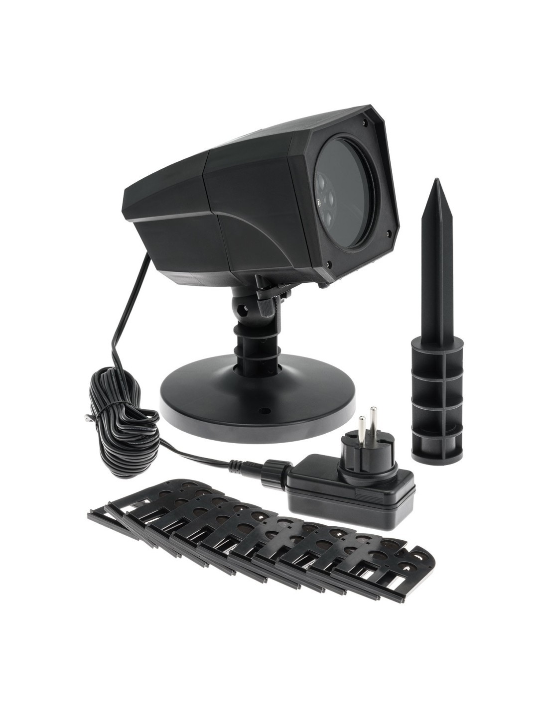 Proiettore Garden LED Oscar, 12 Soggetti Intercambiabili, Effetto Rotante, 4x3W LED Bianco, Esterno, Ø12m a 15m