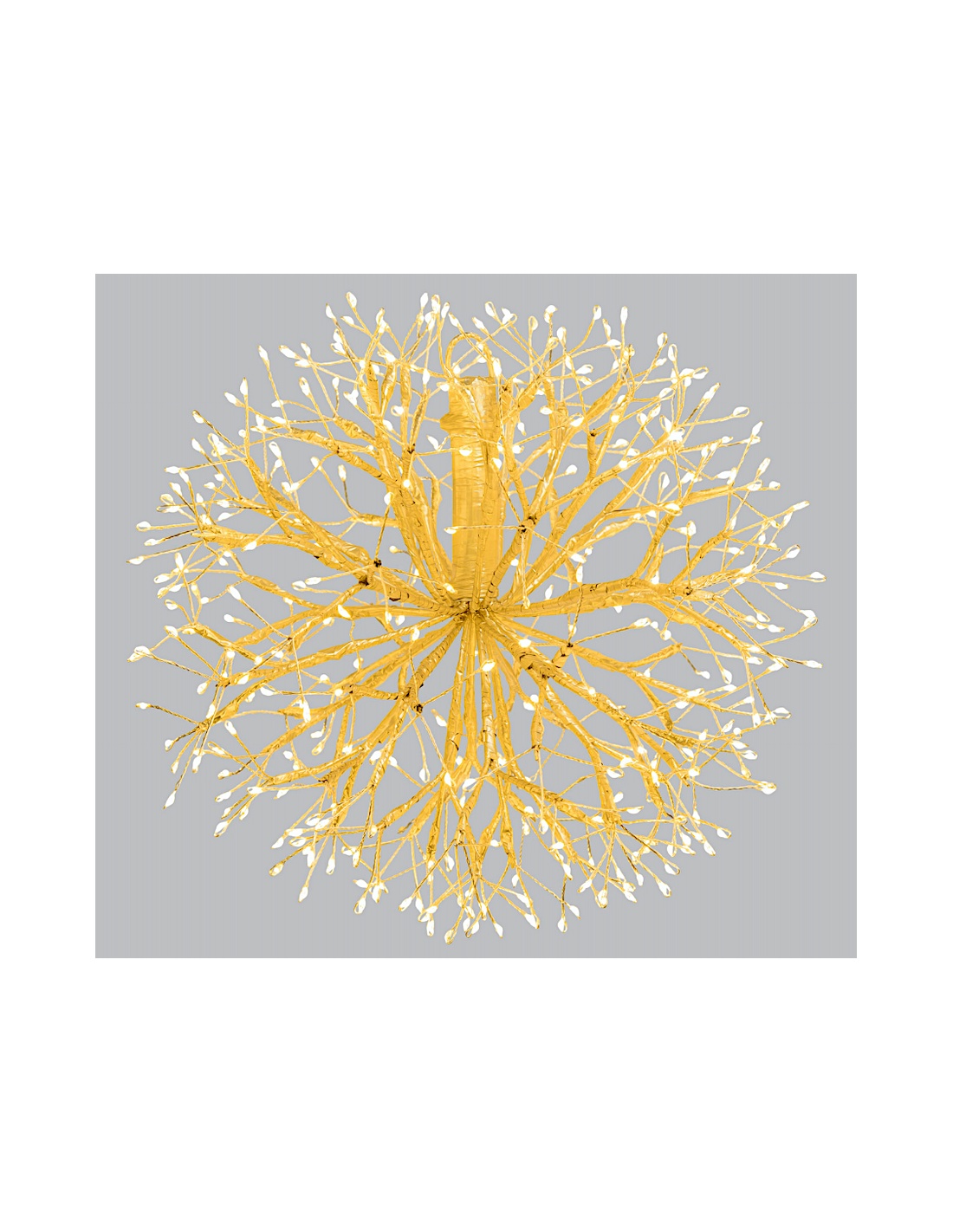 Ramo Sfera di Natale RICH Champagne ø30cm, 384 MicroLED Bianco Caldo e Bianco, FlashLED Diamond, Rami Modellabili