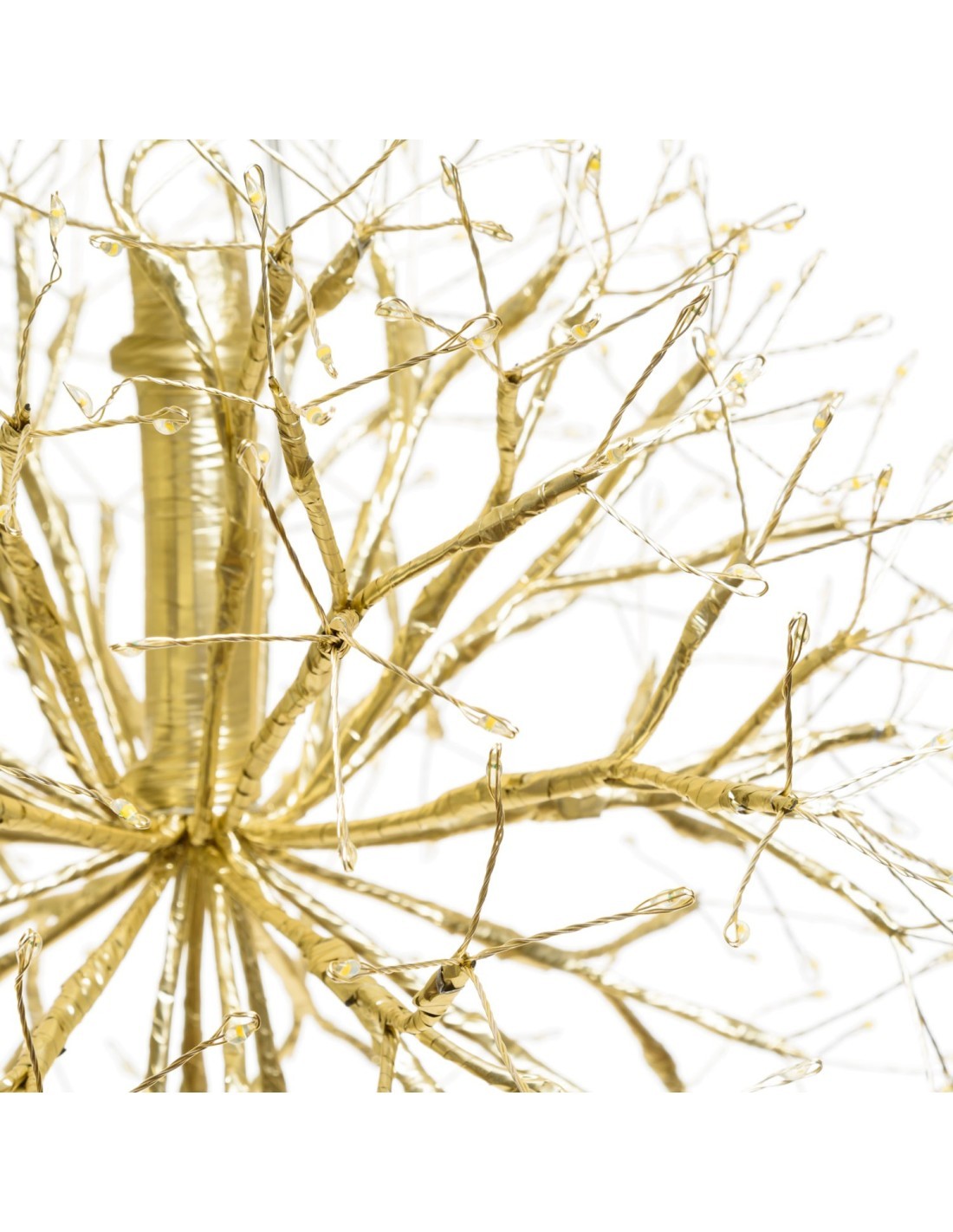 Ramo Sfera di Natale RICH Champagne ø30cm, 384 MicroLED Bianco Caldo e Bianco, FlashLED Diamond, Rami Modellabili