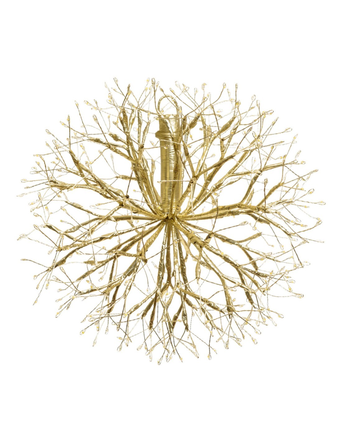 Ramo Sfera di Natale RICH Champagne ø30cm, 384 MicroLED Bianco Caldo e Bianco, FlashLED Diamond, Rami Modellabili