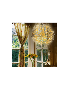 Ramo Sfera di Natale RICH Champagne ø40cm, 576 MicroLED Bianco Caldo e Bianco, FlashLED Diamond, Rami Modellabili