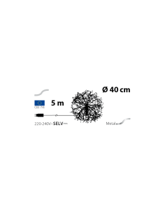 Ramo Sfera di Natale RICH Champagne ø40cm, 576 MicroLED Bianco Caldo e Bianco, FlashLED Diamond, Rami Modellabili 2