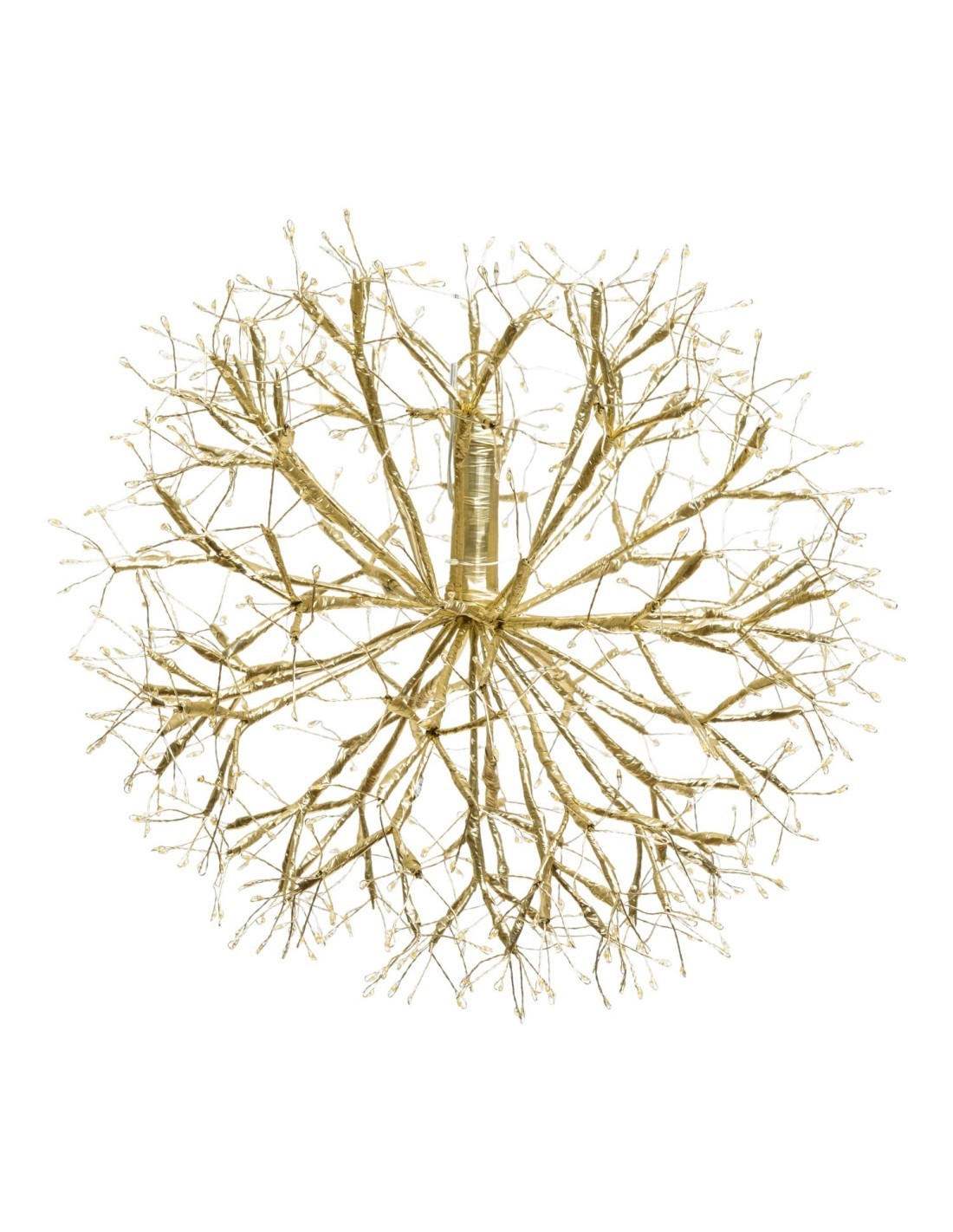 Ramo Sfera di Natale RICH Champagne ø40cm, 576 MicroLED Bianco Caldo e Bianco, FlashLED Diamond, Rami Modellabili
