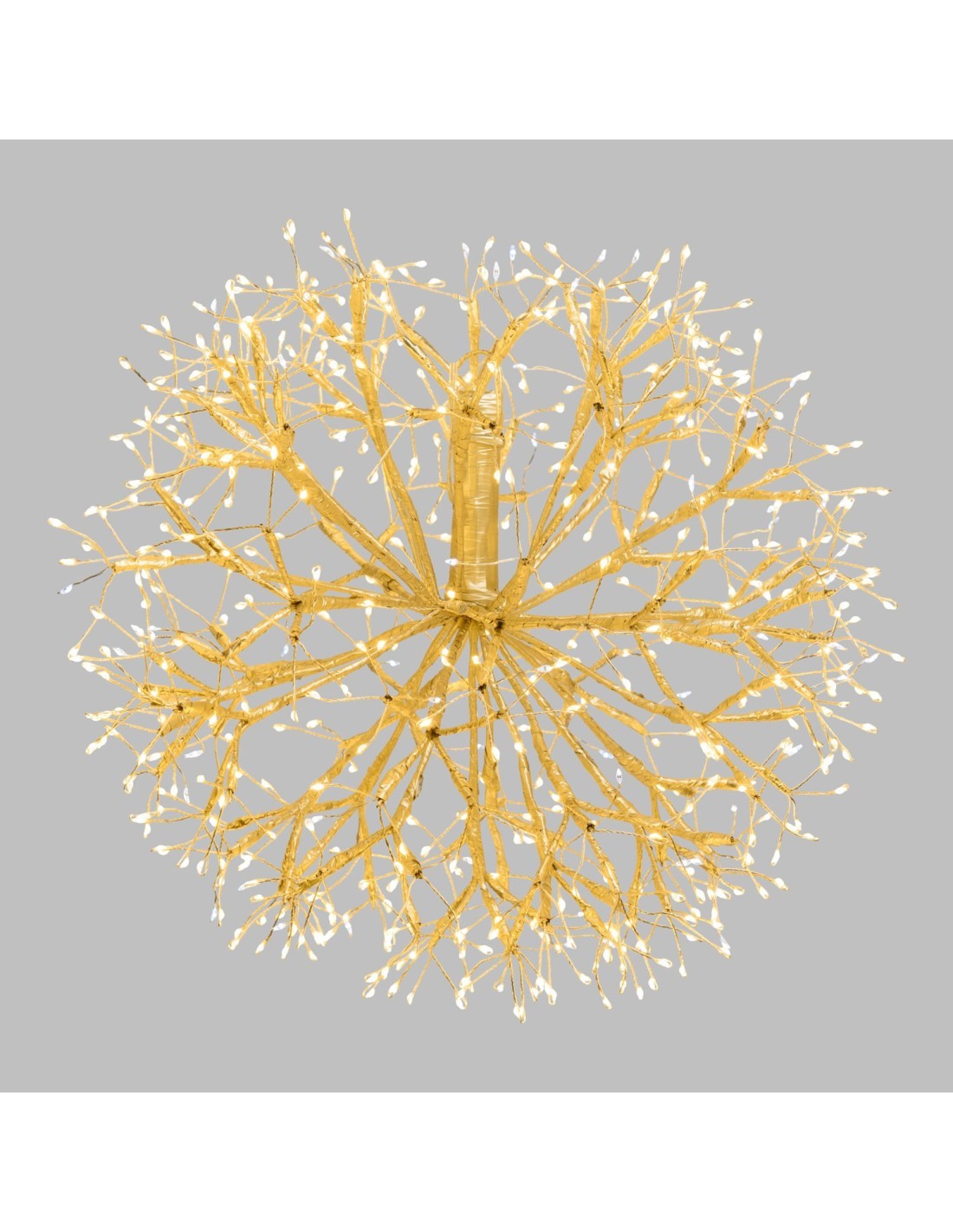 Ramo Sfera di Natale RICH Champagne ø40cm, 576 MicroLED Bianco Caldo e Bianco, FlashLED Diamond, Rami Modellabili