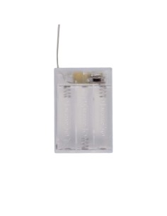 Set 3 Coni di Natale IWR 3D H80-60-40cm, Tessuto Bianco Iridescente, 120 LED Bianco Caldo, Timer 8h, Batteria