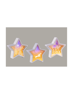 Decorazione di Natale Papercut Silhouette Stella 23cm, Mix3 Modelli, LED Bianco Caldo e Blu Effetto Cielo, Timer 6h, Batteria