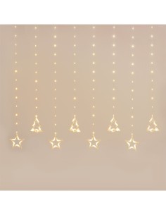 Ice Light di Natale Deco 475x115cm, 560 LED Bianco Caldo, Stelle e Alberi, 8 Giochi di Luce, Timer 8h