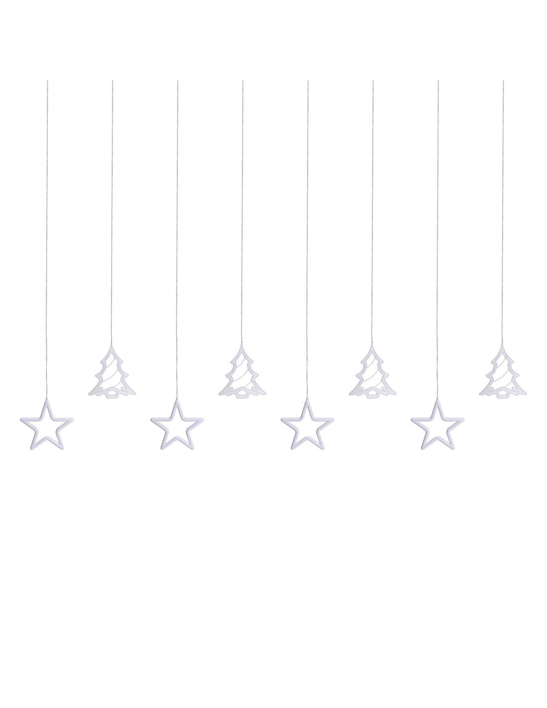 Ice Light di Natale Deco 475x115cm, 560 LED Bianco Caldo, Stelle e Alberi, 8 Giochi di Luce, Timer 8h