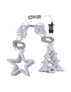 Ice Light di Natale Deco 475x115cm, 560 LED Bianco Caldo, Stelle e Alberi, 8 Giochi di Luce, Timer 8h