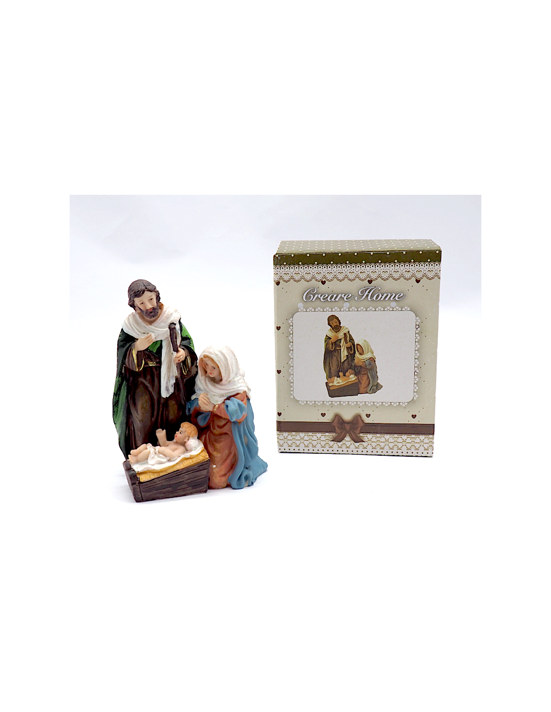 Natività di Natale I misura H11,8x6x9,3cm, Statuina in Poliresina, Dettagli Realistici