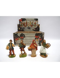 Personaggio di Natale con Dono H10x5cm, Statuina in Resina Dettagliata, Figure Popolari per Presepe