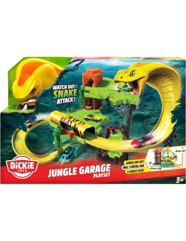 JUNGLE GARAGE, AUTO IN METALLO, 3 LIVELLI CON ASCENSORE E TUNNEL, PER BAMBINI DAI 3 ANNI