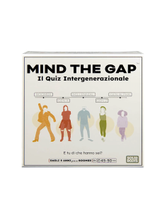 GIOCO  MIND THE GAP, GIOCO TRIVIA MULTIGENERAZIONALE, 2000 DOMANDE, 4+ GIOCATORI, 8+ ANNI