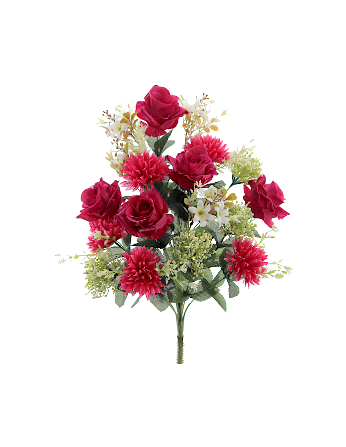 MAZZO 5560-17 ROSE/CRISANTEMI BORDEAUX CON BOCCIOLI