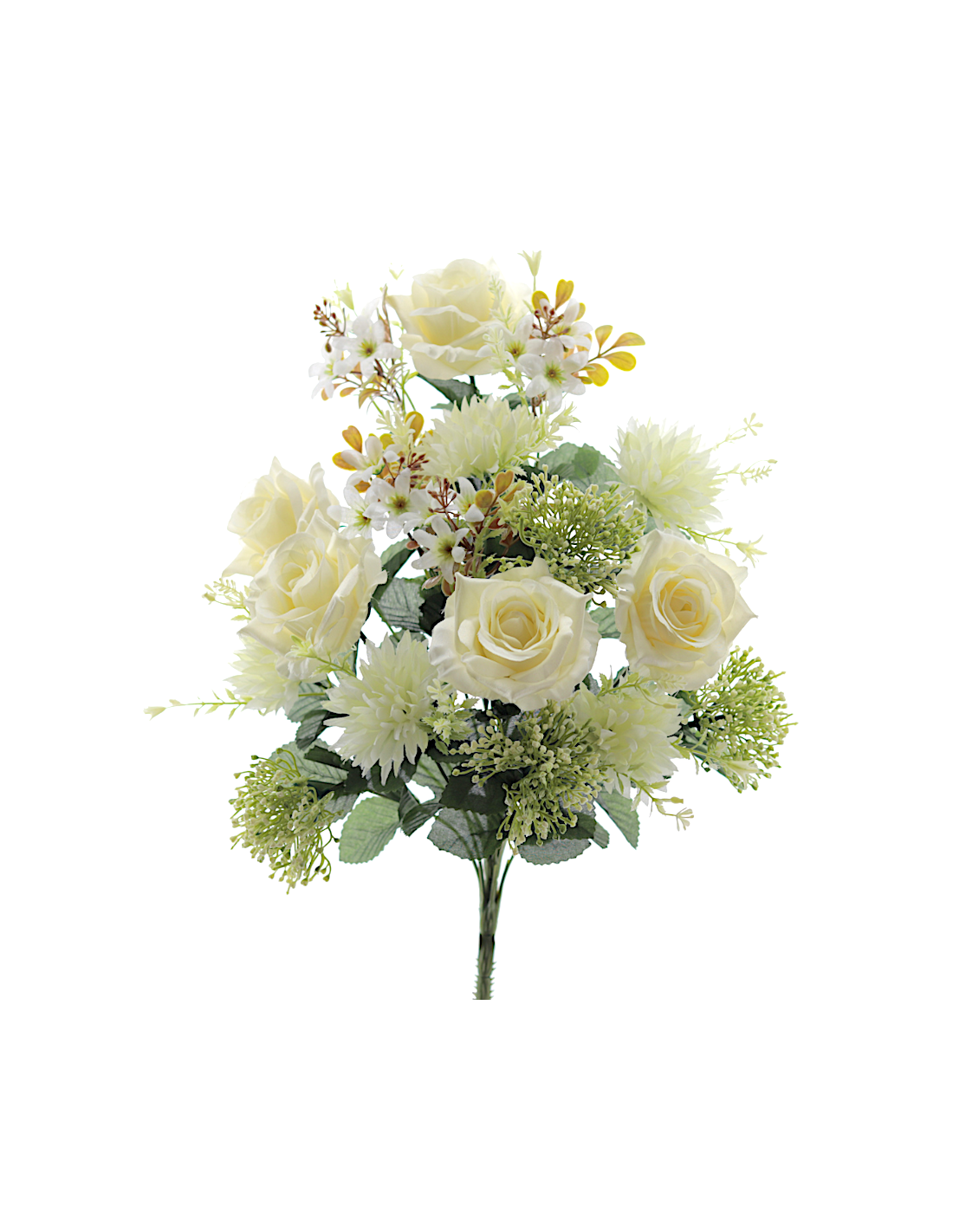 MAZZO 5560-01 ROSE/CRISANTEMI CREMA CON BOCCIOLI