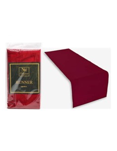 Runner di Natale in Velluto Bordeaux 140x40cm, Decorazione Elegante per Tavola Festiva, Centrotavola Natalizio