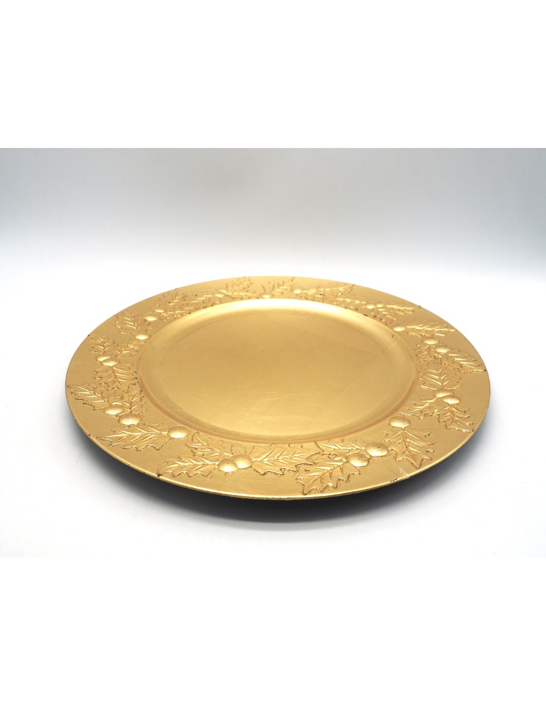 PIATTO PLASTICA D33CM BORDO ORO PUNGITOPO su TreG Ingrosso
